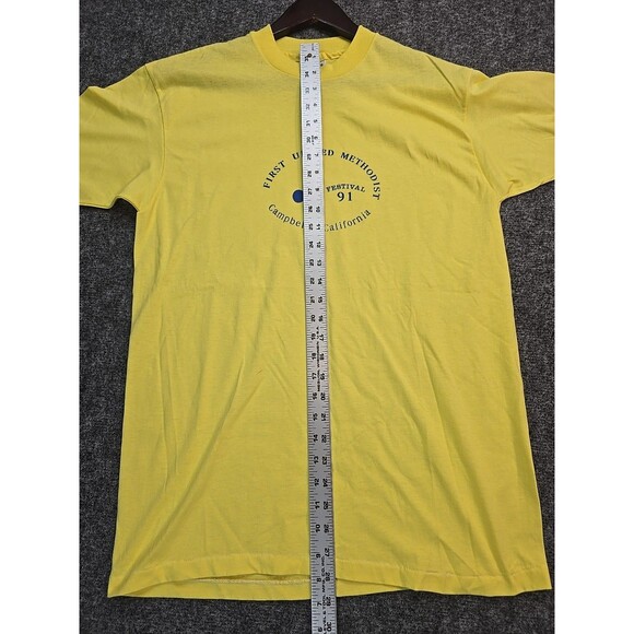 Vtg 90s Hanes Fifty-Fifty Campbell California Single Stitch T-shirt L Methodist - Picture 7 of 8